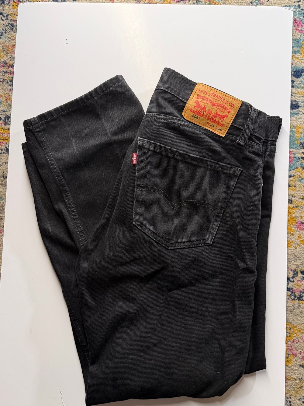Levi's Black Straight Jeans with Signature Patch